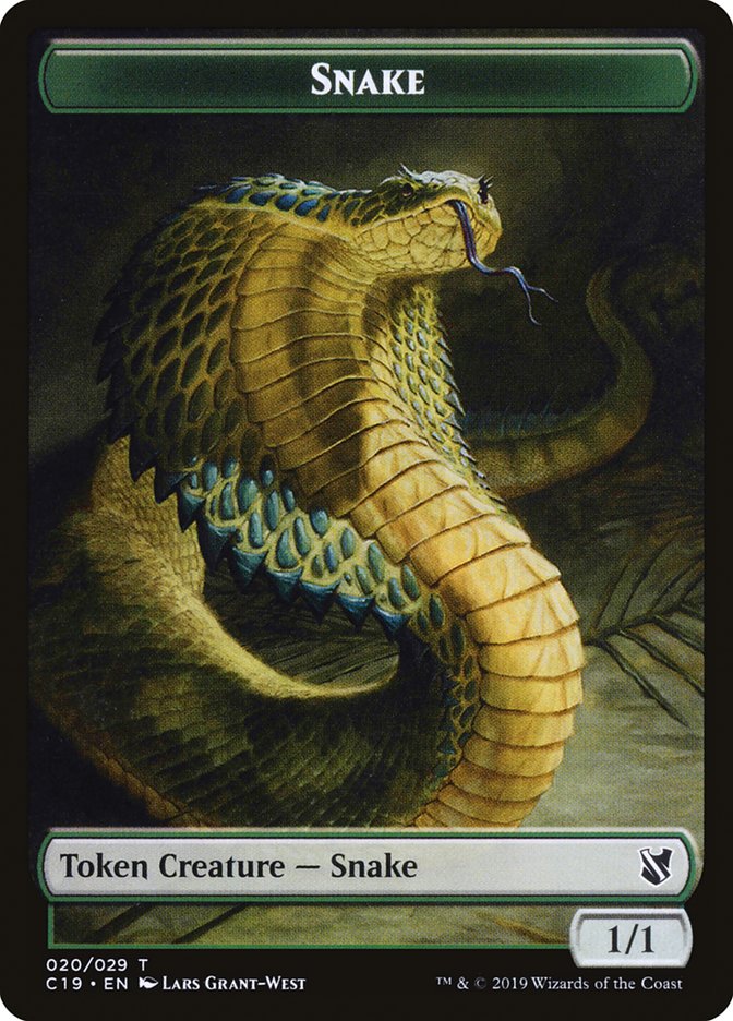 Plant // Snake Double-Sided Token [Commander 2019 Tokens] MTG Single Magic: The Gathering    | Red Claw Gaming