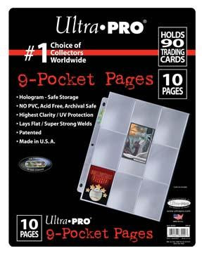 9-Pocket Platinum Page for Standard Size Cards Pages Ultra Pro    | Red Claw Gaming