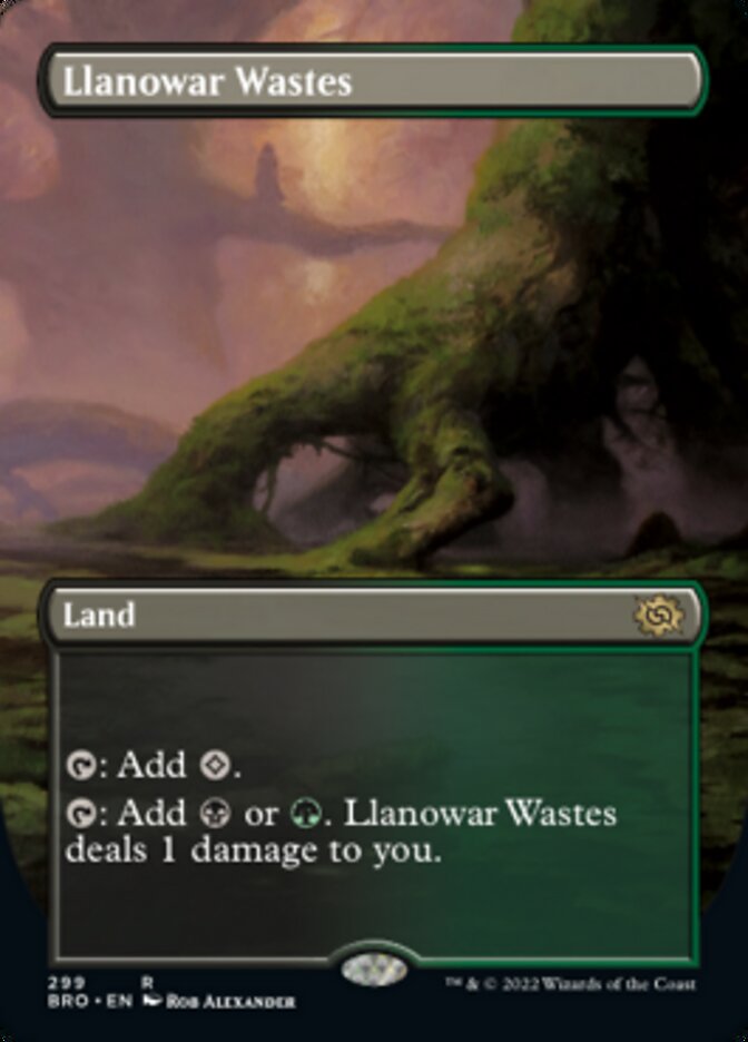 Llanowar Wastes (Borderless Alternate Art) [The Brothers' War] MTG Single Magic: The Gathering    | Red Claw Gaming