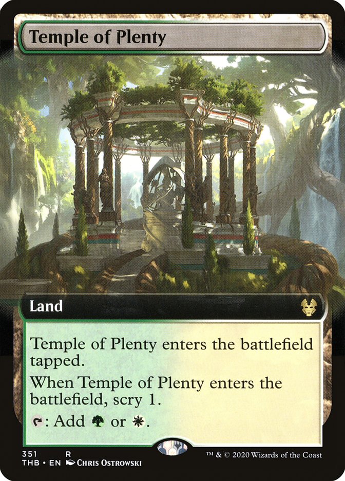Temple of Plenty (Extended Art) [Theros Beyond Death] MTG Single Magic: The Gathering    | Red Claw Gaming
