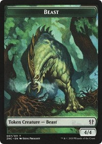 Beast // Saproling Double-Sided Token [Zendikar Rising Commander Tokens] MTG Single Magic: The Gathering    | Red Claw Gaming