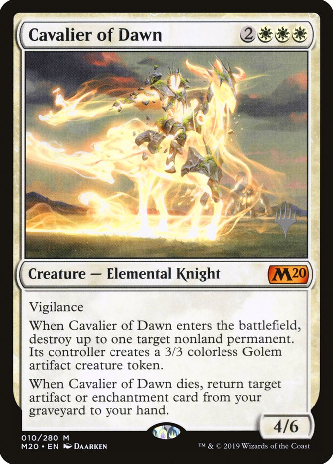 Cavalier of Dawn (Promo Pack) [Core Set 2020 Promos] MTG Single Magic: The Gathering    | Red Claw Gaming