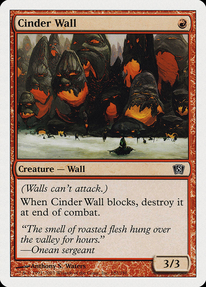 Cinder Wall [Eighth Edition] MTG Single Magic: The Gathering    | Red Claw Gaming