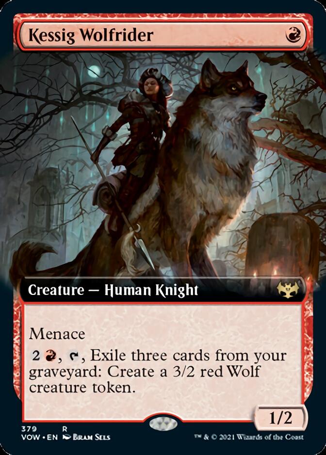 Kessig Wolfrider (Extended Art) [Innistrad: Crimson Vow] MTG Single Magic: The Gathering    | Red Claw Gaming