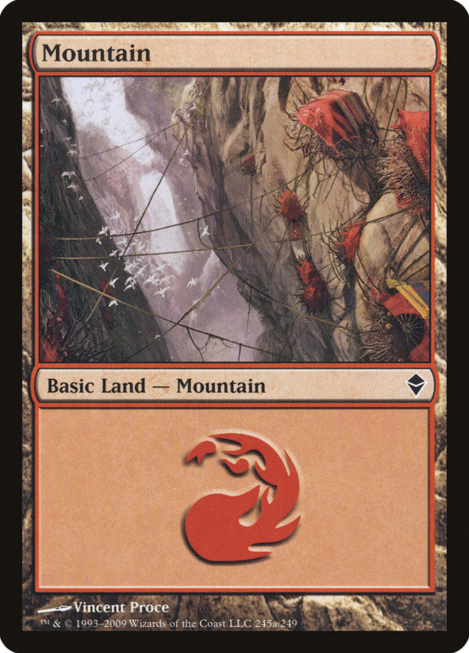 Mountain (245a) [Zendikar] MTG Single Magic: The Gathering    | Red Claw Gaming