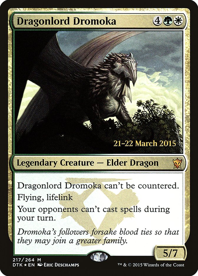 Dragonlord Dromoka [Dragons of Tarkir Prerelease Promos] MTG Single Magic: The Gathering    | Red Claw Gaming