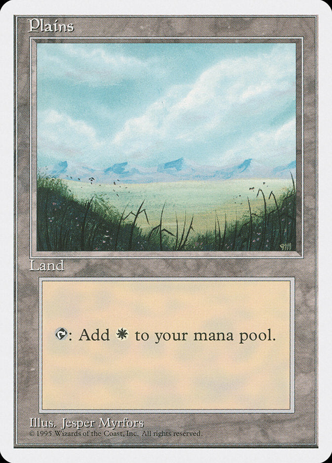 Plains (No Trees / Signature on Right) [Fourth Edition] MTG Single Magic: The Gathering    | Red Claw Gaming