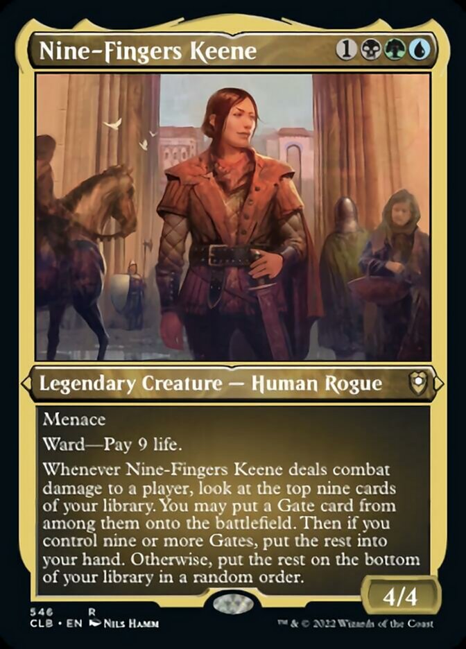 Nine-Fingers Keene (Foil Etched) [Commander Legends: Battle for Baldur's Gate] MTG Single Magic: The Gathering    | Red Claw Gaming