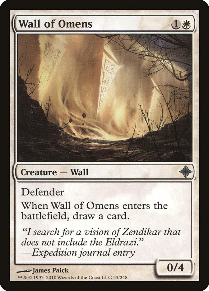 Wall of Omens [Rise of the Eldrazi] MTG Single Magic: The Gathering    | Red Claw Gaming
