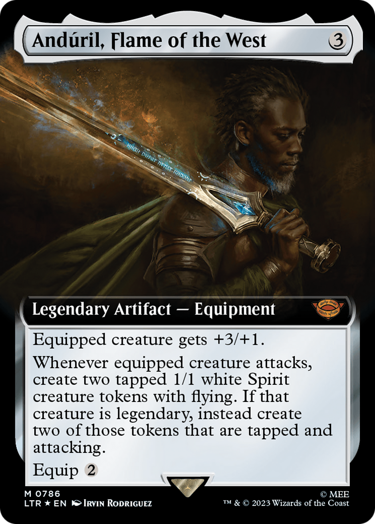 Anduril, Flame of the West (Extended Art) (Surge Foil) [The Lord of the Rings: Tales of Middle-Earth] MTG Single Magic: The Gathering    | Red Claw Gaming