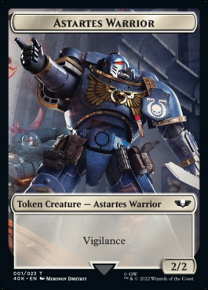 Astartes Warrior // Cherubael Double-Sided Token (Surge Foil) [Warhammer 40,000 Tokens] MTG Single Magic: The Gathering    | Red Claw Gaming
