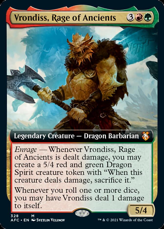 Vrondiss, Rage of Ancients (Extended Art) [Dungeons & Dragons: Adventures in the Forgotten Realms Commander] MTG Single Magic: The Gathering    | Red Claw Gaming
