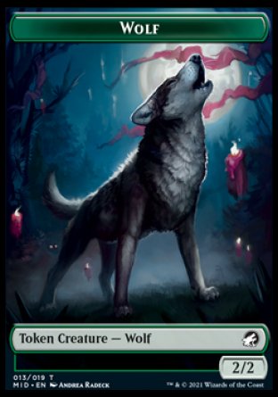 Wolf // Devil Double-Sided Token [Innistrad: Midnight Hunt Tokens] MTG Single Magic: The Gathering    | Red Claw Gaming