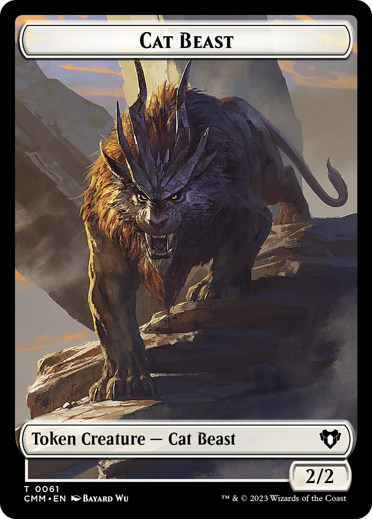 Cleric // Cat Beast Double-Sided Token [Commander Masters Tokens] MTG Single Magic: The Gathering    | Red Claw Gaming