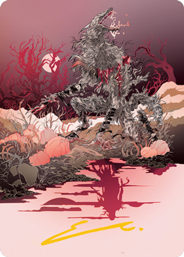 Arlinn, the Moon's Fury 2 Art Card (Gold-Stamped Signature) [Innistrad: Midnight Hunt Art Series] MTG Single Magic: The Gathering    | Red Claw Gaming