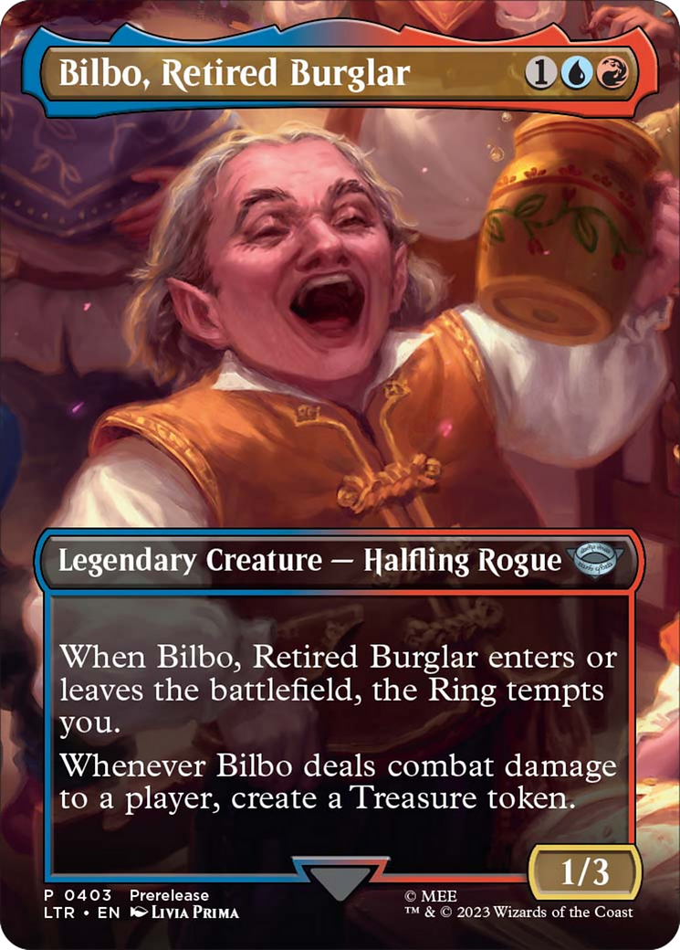 Bilbo, Retired Burglar (Borderless Alternate Art) [The Lord of the Rings: Tales of Middle-Earth] MTG Single Magic: The Gathering    | Red Claw Gaming