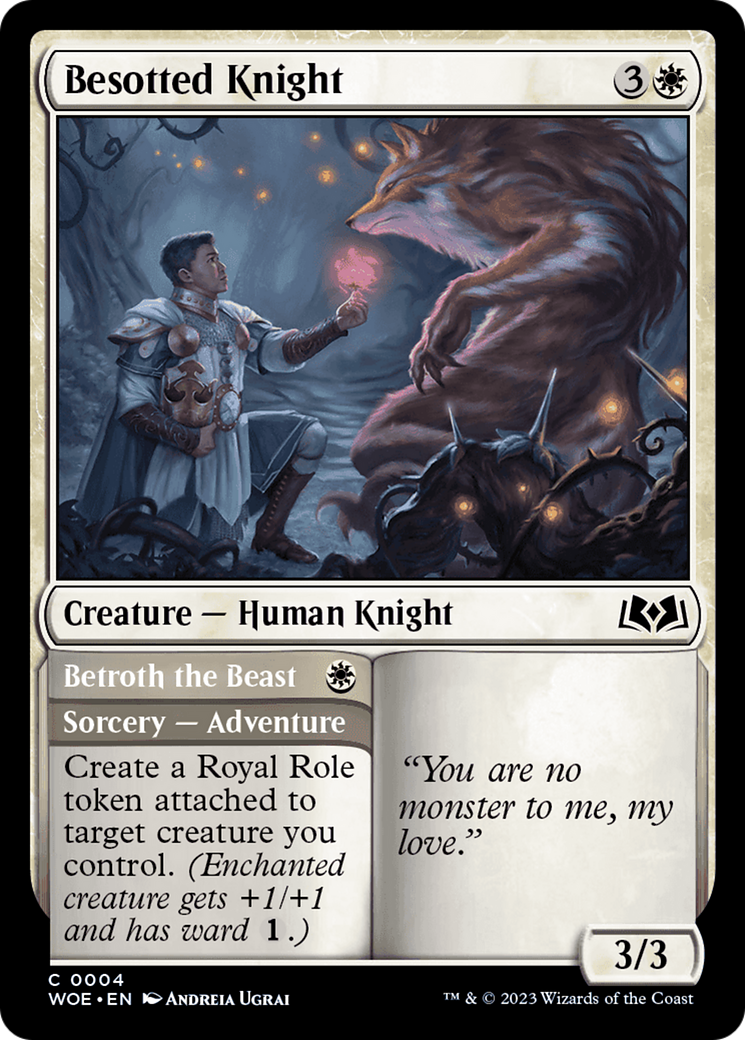 Besotted Knight // Betroth the Beast [Wilds of Eldraine] MTG Single Magic: The Gathering    | Red Claw Gaming