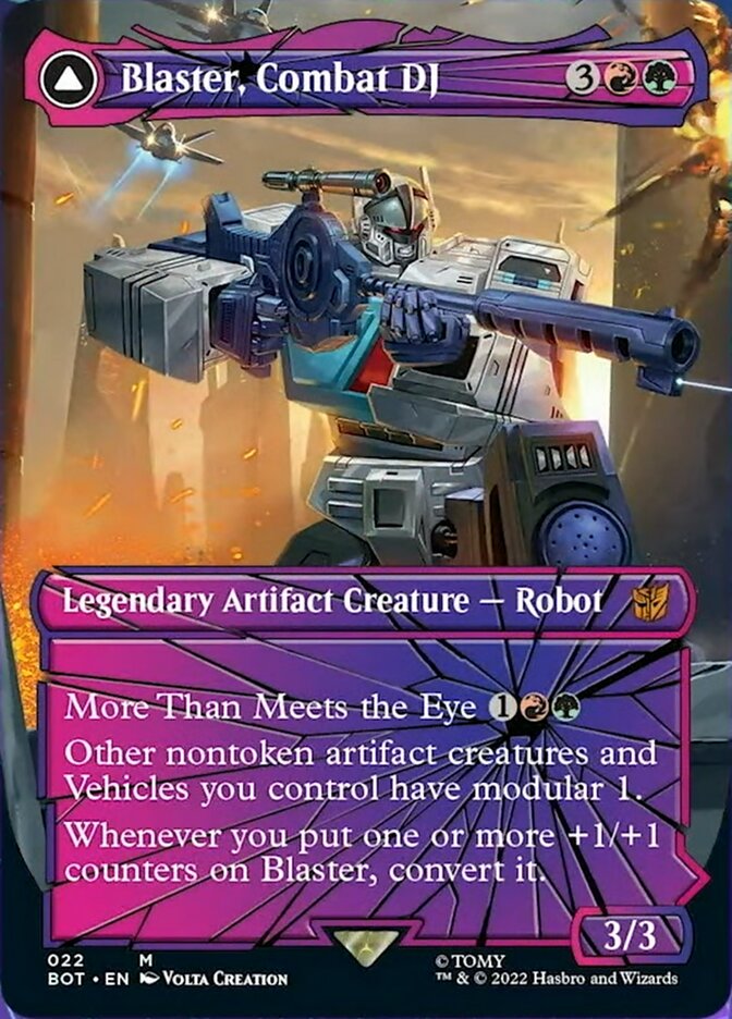 Blaster, Combat DJ // Blaster, Morale Booster (Shattered Glass) [Transformers] MTG Single Magic: The Gathering    | Red Claw Gaming