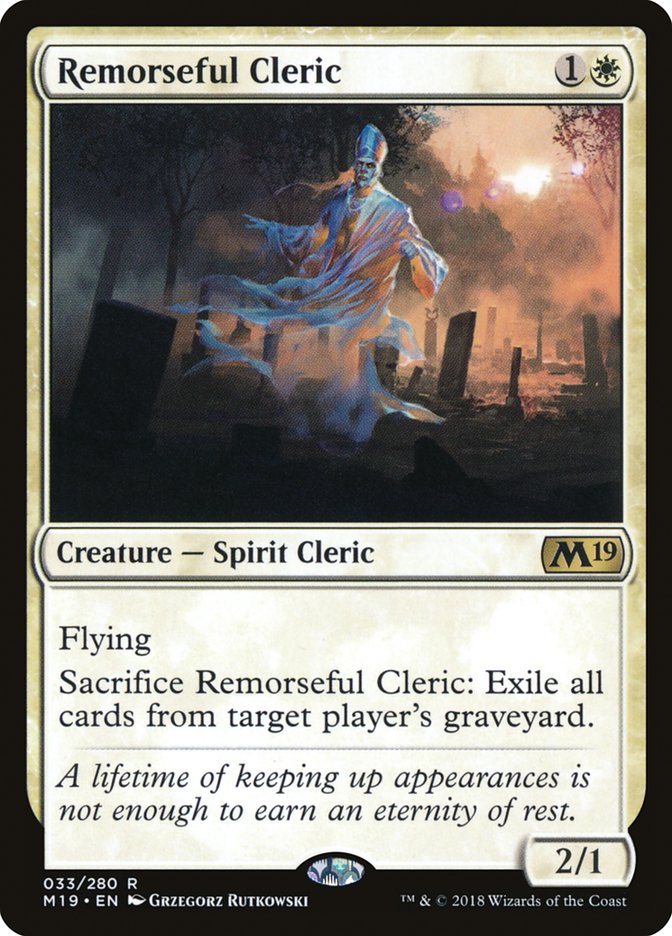 Remorseful Cleric [Core Set 2019] MTG Single Magic: The Gathering    | Red Claw Gaming