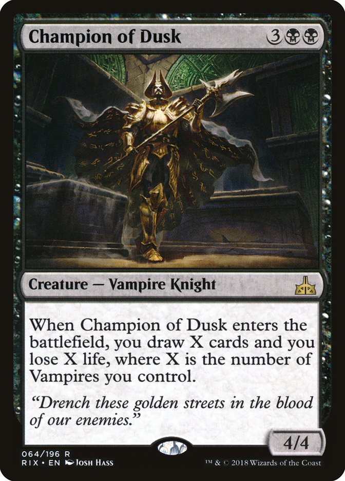 Champion of Dusk [Rivals of Ixalan] MTG Single Magic: The Gathering    | Red Claw Gaming