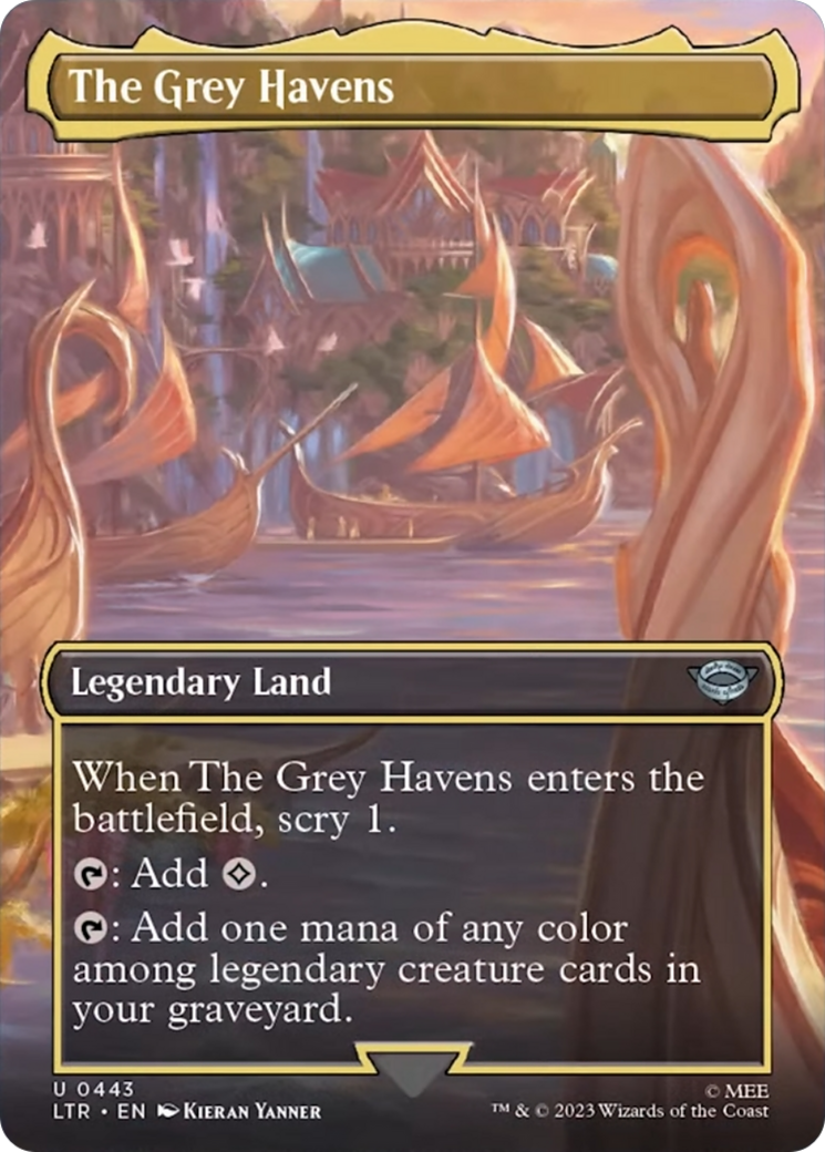The Grey Havens (Borderless Alternate Art) [The Lord of the Rings: Tales of Middle-Earth] MTG Single Magic: The Gathering    | Red Claw Gaming