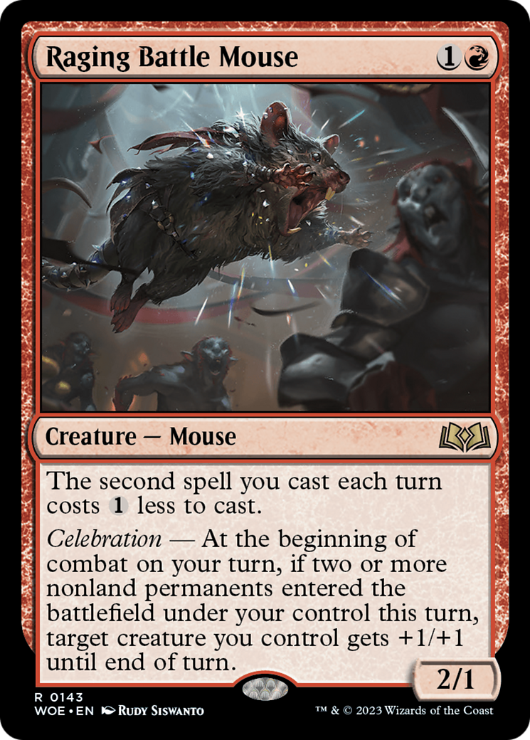 Raging Battle Mouse [Wilds of Eldraine] MTG Single Magic: The Gathering    | Red Claw Gaming