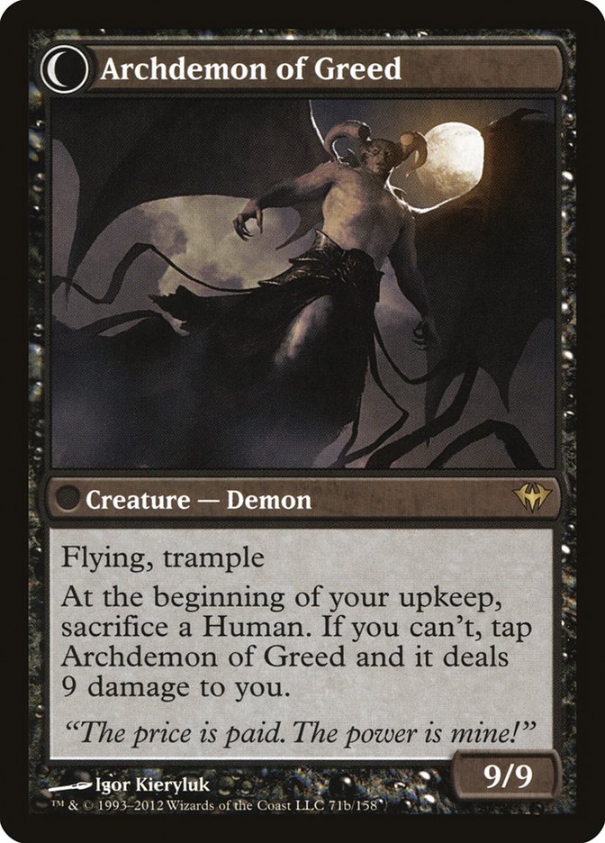 Ravenous Demon // Archdemon of Greed [Dark Ascension] MTG Single Magic: The Gathering    | Red Claw Gaming