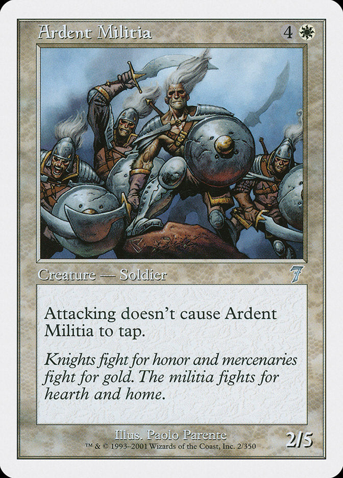 Ardent Militia [Seventh Edition] MTG Single Magic: The Gathering    | Red Claw Gaming