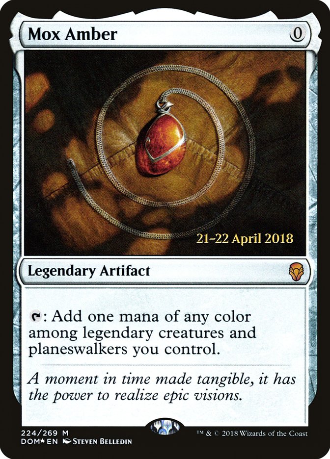 Mox Amber [Dominaria Prerelease Promos] MTG Single Magic: The Gathering    | Red Claw Gaming