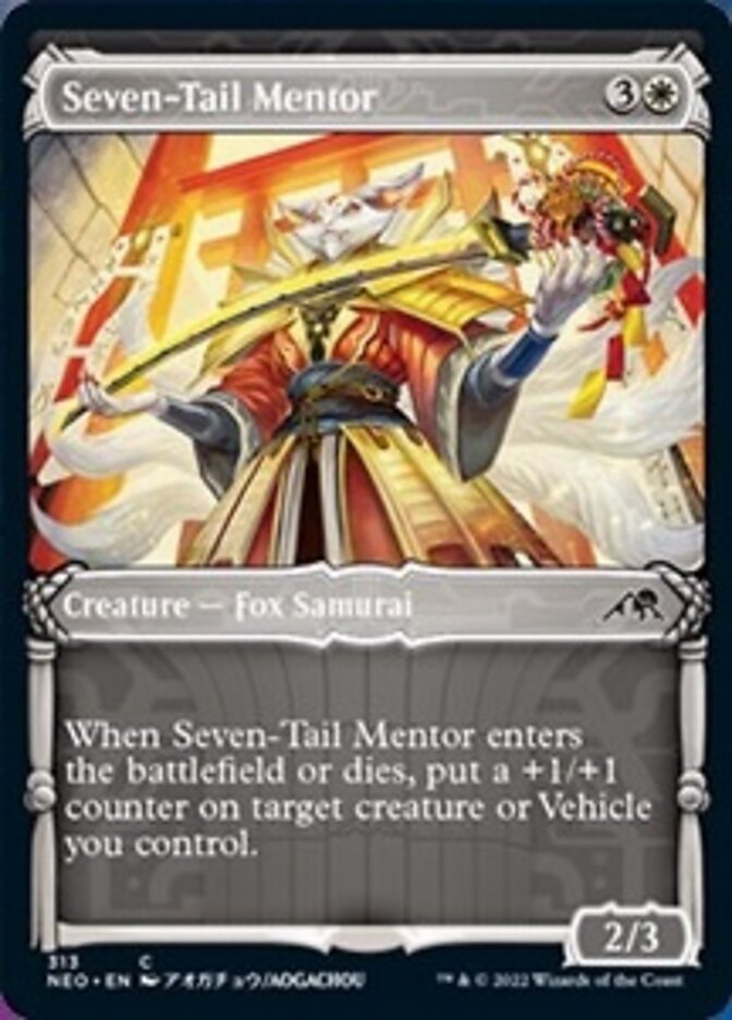 Seven-Tail Mentor (Showcase Samurai) [Kamigawa: Neon Dynasty] MTG Single Magic: The Gathering    | Red Claw Gaming
