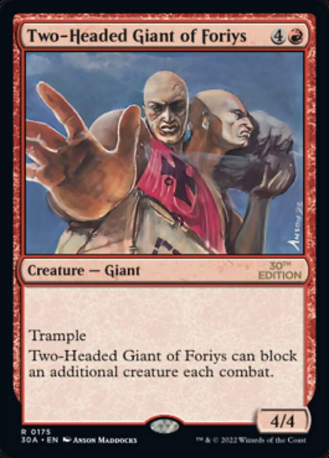Two-Headed Giant of Foriys [30th Anniversary Edition] MTG Single Magic: The Gathering    | Red Claw Gaming