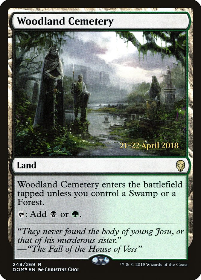 Woodland Cemetery [Dominaria Prerelease Promos] MTG Single Magic: The Gathering    | Red Claw Gaming