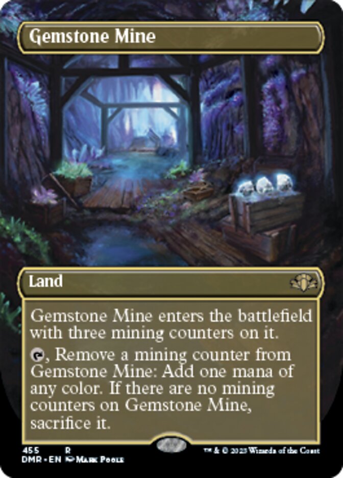 Gemstone Mine (Borderless Alternate Art) [Dominaria Remastered] MTG Single Magic: The Gathering    | Red Claw Gaming