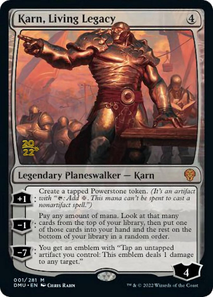 Karn, Living Legacy [Dominaria United Prerelease Promos] MTG Single Magic: The Gathering    | Red Claw Gaming