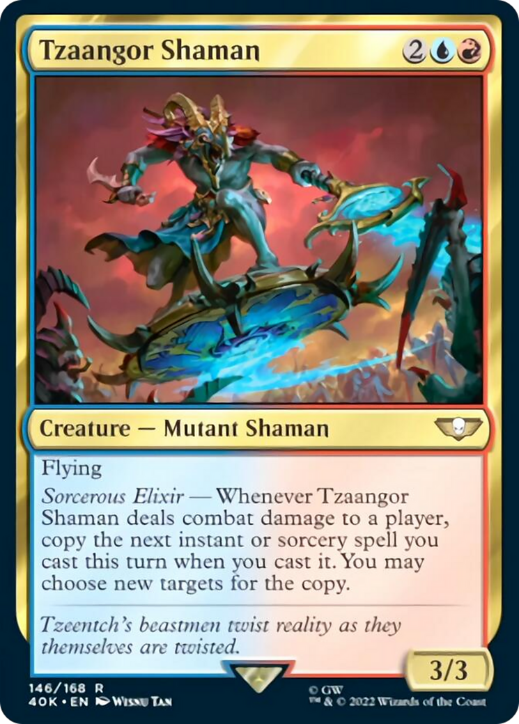 Tzaangor Shaman (Surge Foil) [Warhammer 40,000] MTG Single Magic: The Gathering    | Red Claw Gaming