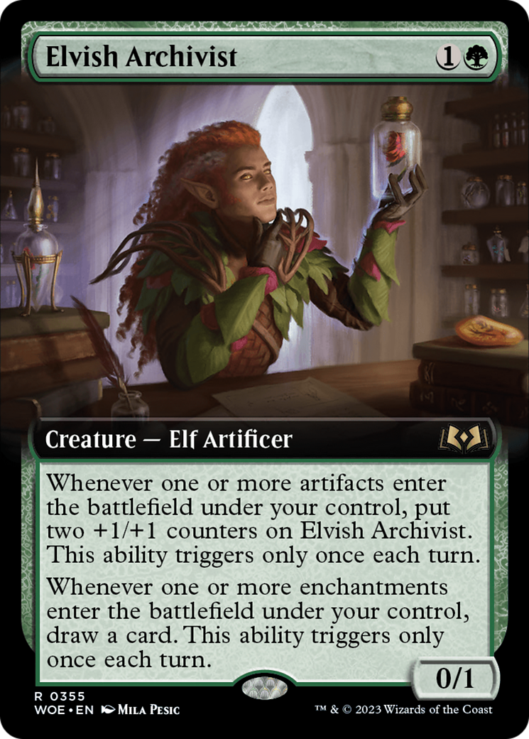 Elvish Archivist (Extended Art) [Wilds of Eldraine] MTG Single Magic: The Gathering    | Red Claw Gaming