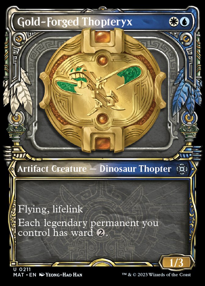 Gold-Forged Thopteryx (Showcase Halo Foil) [March of the Machine: The Aftermath] MTG Single Magic: The Gathering    | Red Claw Gaming