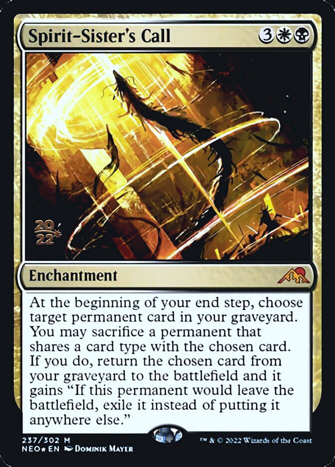 Spirit-Sister's Call [Kamigawa: Neon Dynasty Prerelease Promos] MTG Single Magic: The Gathering    | Red Claw Gaming