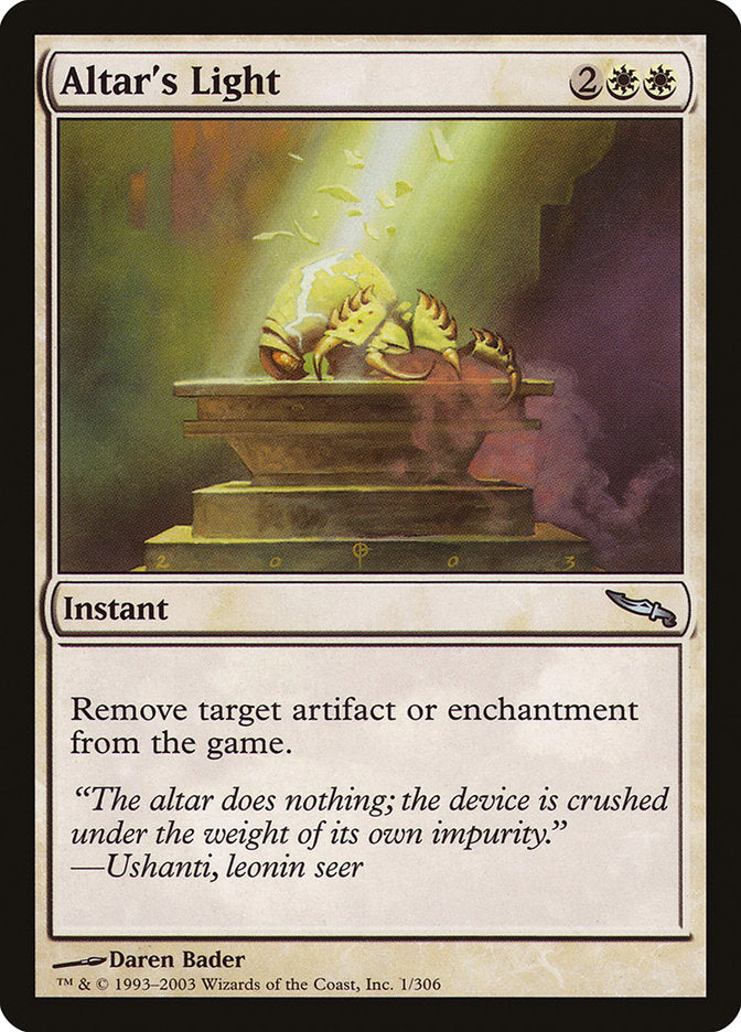 Altar's Light [Mirrodin] MTG Single Magic: The Gathering    | Red Claw Gaming