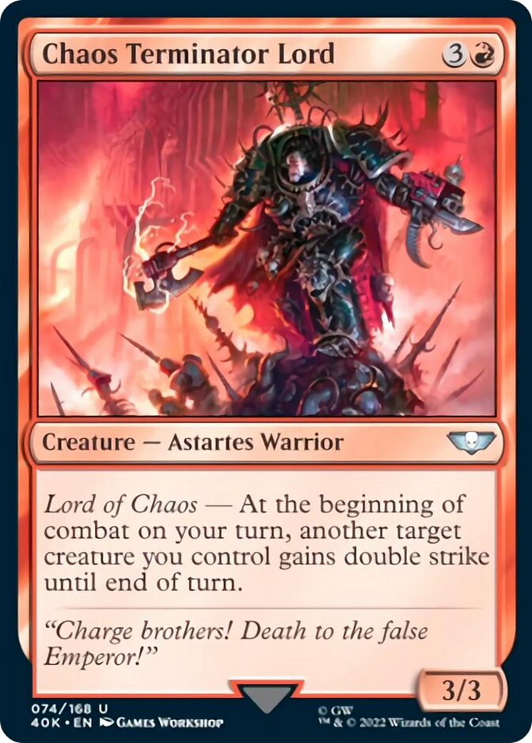 Chaos Terminator Lord (Surge Foil) [Warhammer 40,000] MTG Single Magic: The Gathering    | Red Claw Gaming