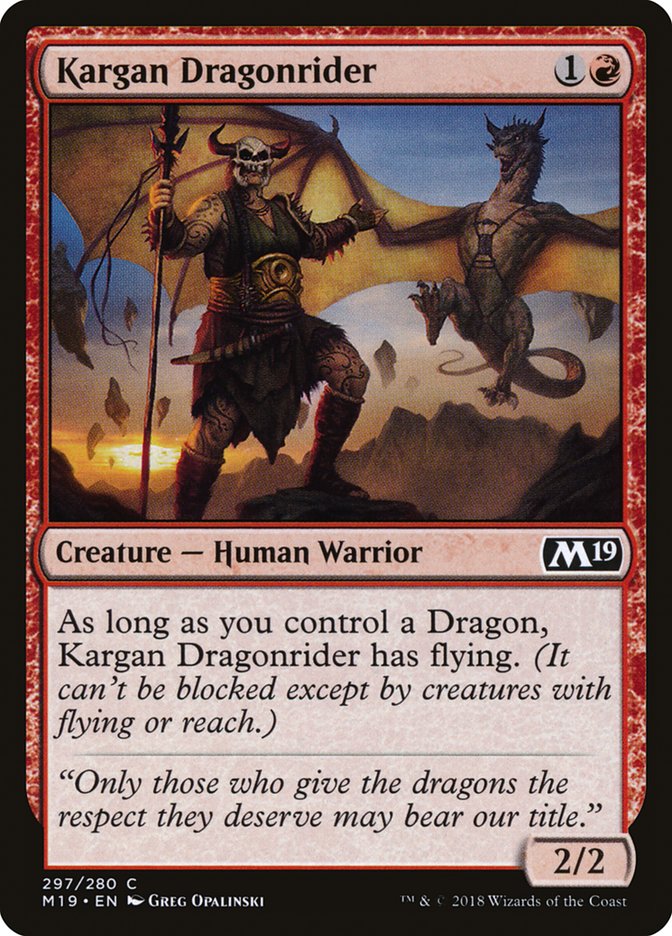 Kargan Dragonrider [Core Set 2019] MTG Single Magic: The Gathering    | Red Claw Gaming