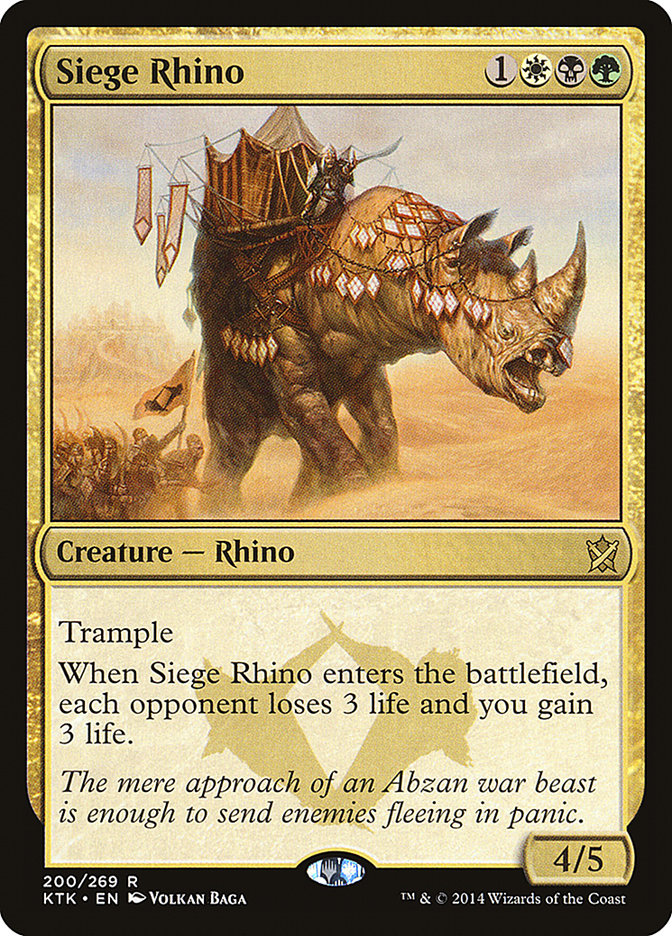 Siege Rhino [Khans of Tarkir] MTG Single Magic: The Gathering    | Red Claw Gaming