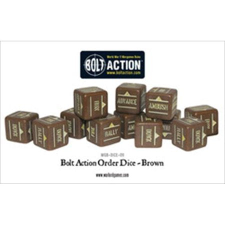 Bolt Action Orders Dice - Brown (12) Accessories Warlord Games    | Red Claw Gaming