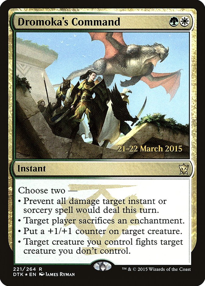 Dromoka's Command [Dragons of Tarkir Prerelease Promos] MTG Single Magic: The Gathering    | Red Claw Gaming