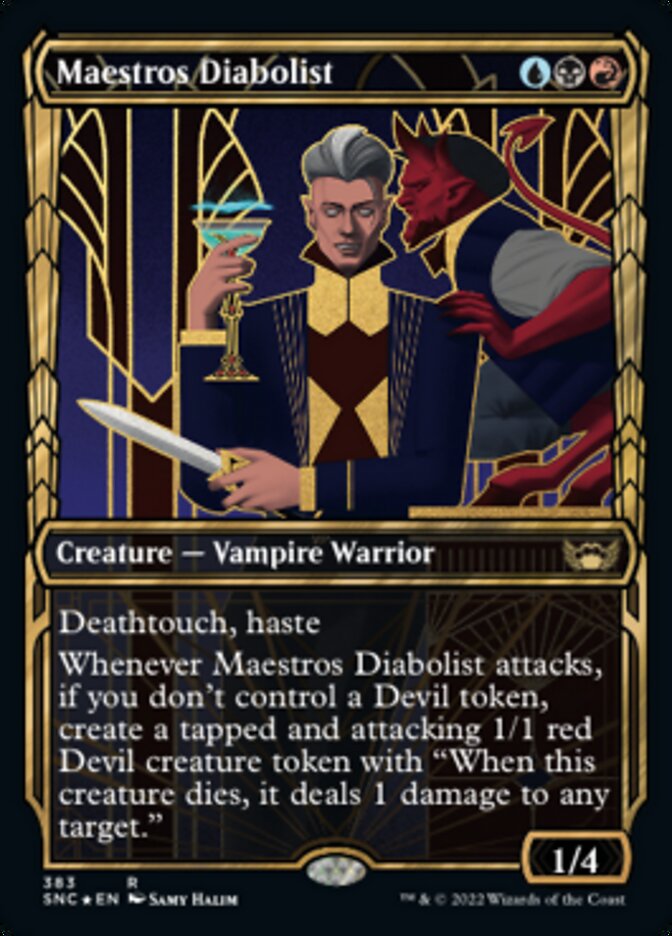 Maestros Diabolist (Showcase Golden Age Gilded Foil) [Streets of New Capenna] MTG Single Magic: The Gathering    | Red Claw Gaming