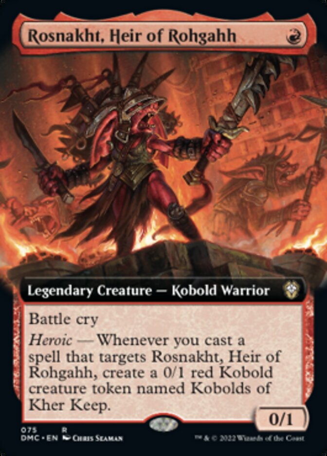 Rosnakht, Heir of Rohgahh (Extended Art) [Dominaria United Commander] MTG Single Magic: The Gathering    | Red Claw Gaming