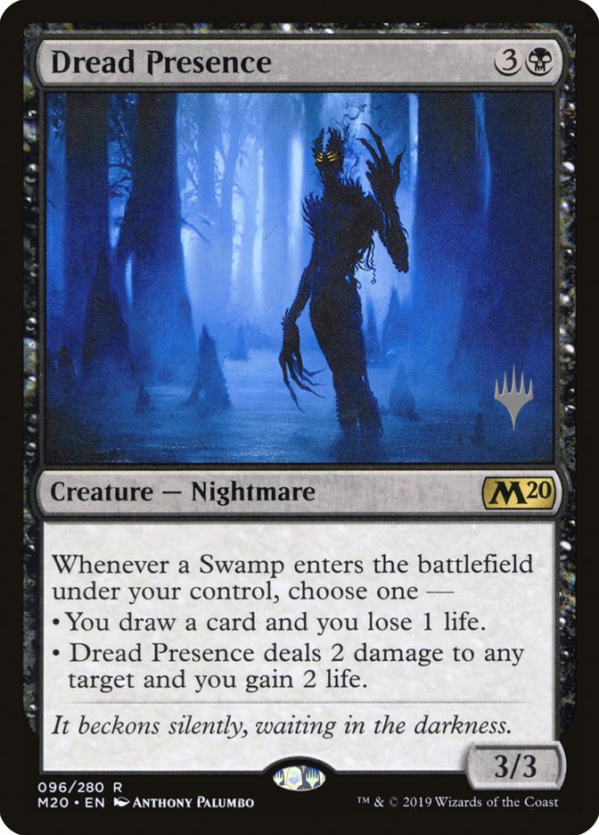 Dread Presence (Promo Pack) [Core Set 2020 Promos] MTG Single Magic: The Gathering    | Red Claw Gaming