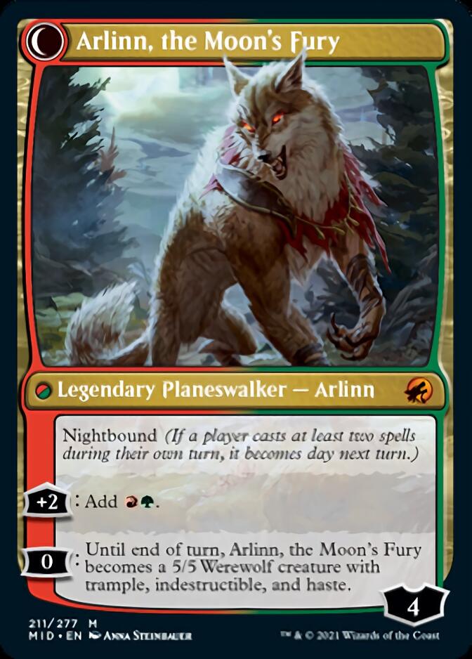 Arlinn, the Pack's Hope // Arlinn, the Moon's Fury [Innistrad: Midnight Hunt] MTG Single Magic: The Gathering    | Red Claw Gaming