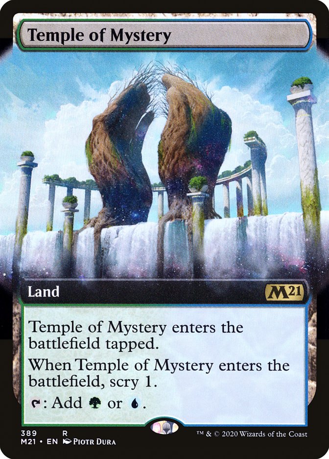 Temple of Mystery (Extended Art) [Core Set 2021] MTG Single Magic: The Gathering    | Red Claw Gaming