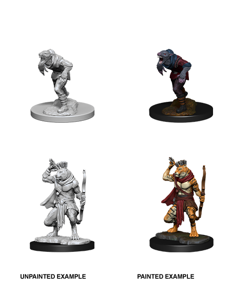 D&D Nolzur's Marvelous Miniatures: Wererat & Weretiger Minatures Wizkids Games    | Red Claw Gaming